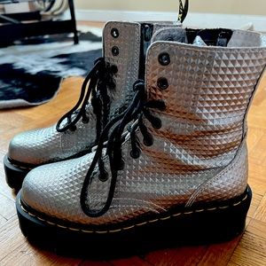 Like new! Silver metallic Jadon Dr. Marten